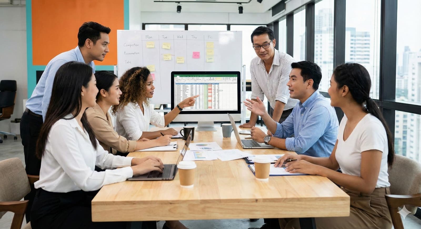 Dental professionals working together in a modern dental practice